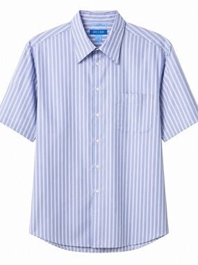 SAVILE ROW,MEN’S,LIGHT BLUE,PINSTRIPED,SHORT SLEEVE SHIRT.SIZE-16 1/2  L…